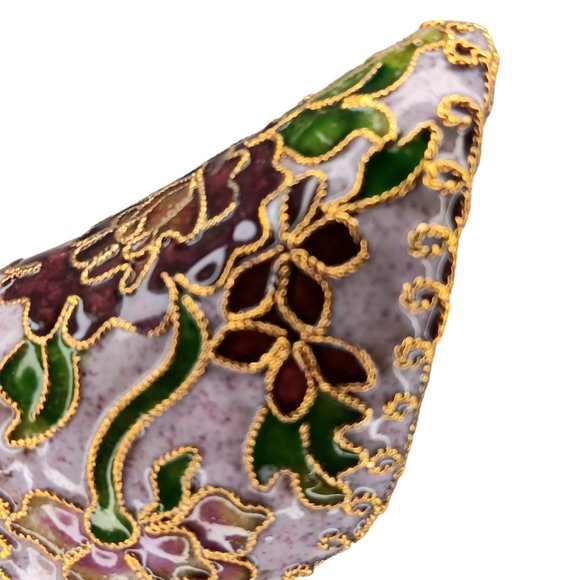 Enameled Cloisonne Style Vintage Shoe Ornament Purple - Picture 6 of 12